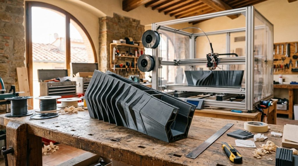 Pièce FDM grand format imprimée en 3D dans un atelier italien